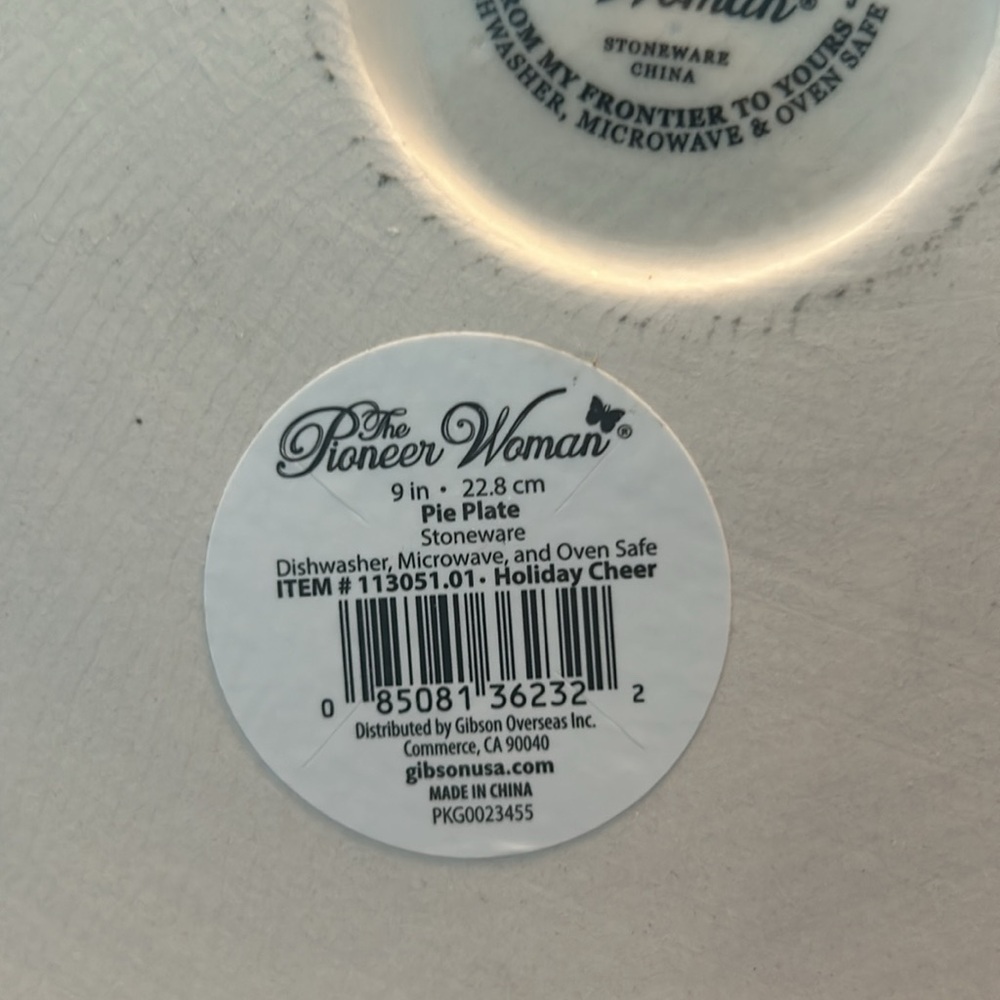 Pioneer Woman Holiday Pie Plate New With Tags, never used - Picture 4 of 4